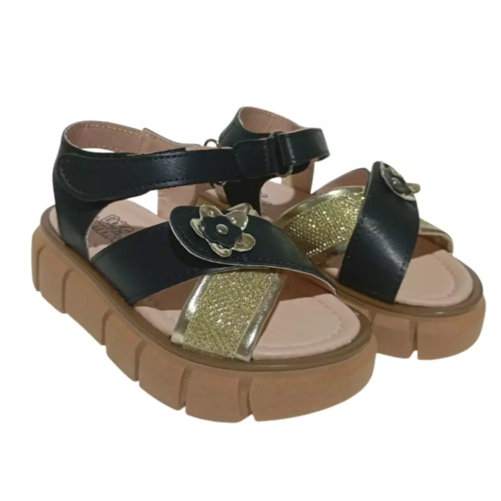 Sandalia Dolce Bambina 6210 Negro/dorado