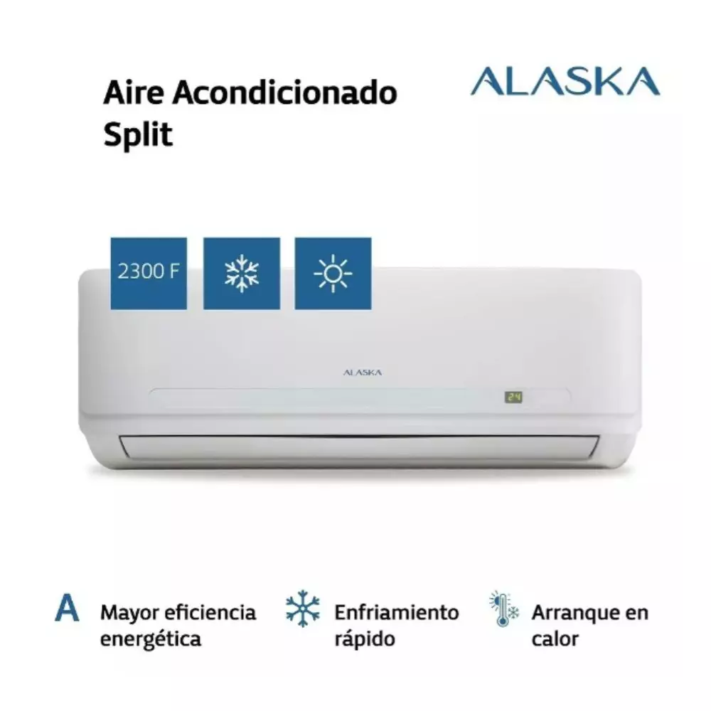Aire Acondicionado Alaska 2700 Watts 2300 Frig. Frio/Calor Split ASE26WCCS