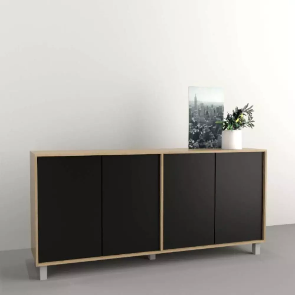Bahiut Tables 7008 1,80 Mts/4 Puertas Olmo-Negro
