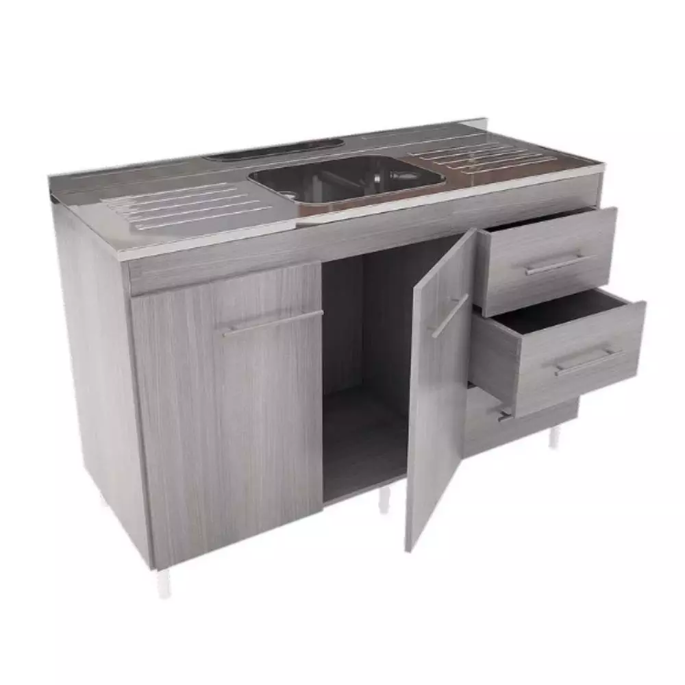 Bajo Mesada Orlandi 1.20 Mts. 2 Puertas  - 3 Cajones Con Estantes 3030 Jacaranda