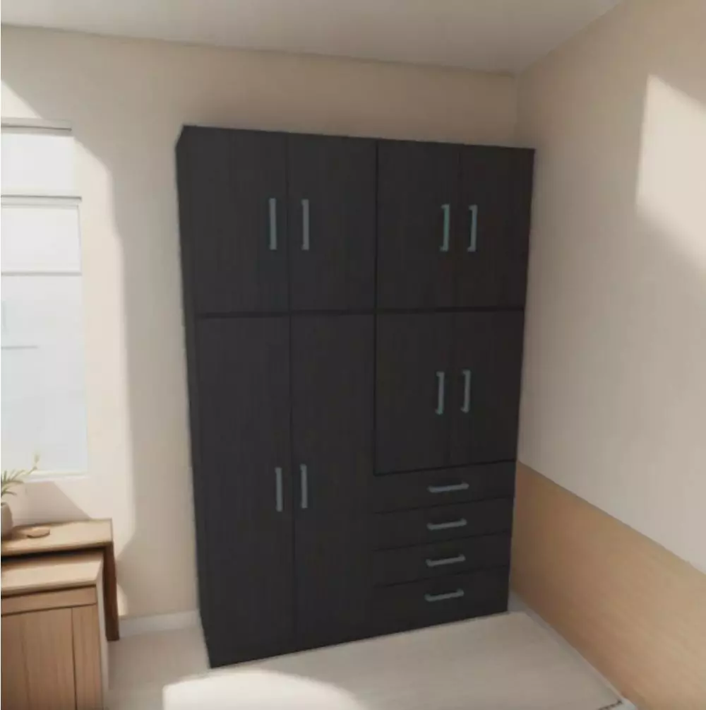 Placar Orlandi 140 CM 2 Cuerpos Nordicos 8 Puertas-4  Calones 3572 Wengue