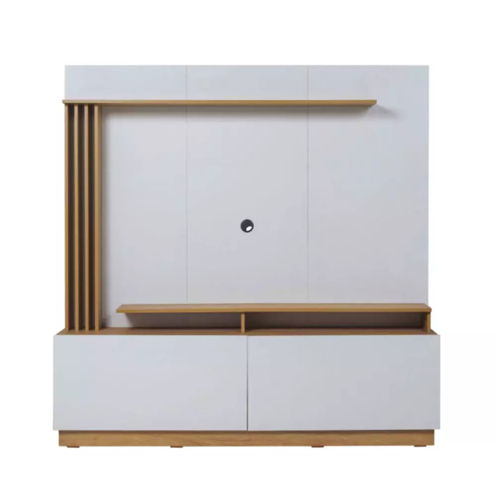 Centro de Entretenimiento Ricchezze Scaletta 2 Puertas - 2 Espacios180X180X42CM Hickory-Blanco TX