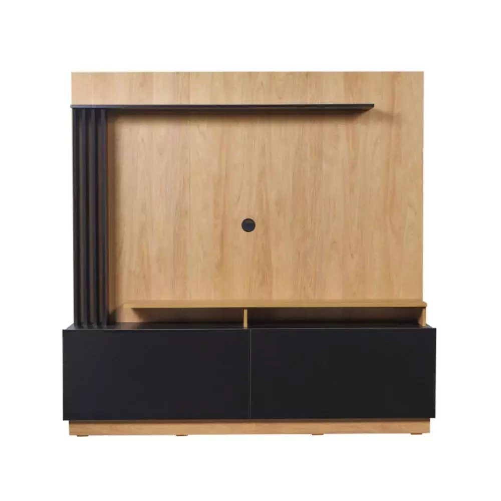 Centro de Entretenimiento Ricchezze Scaletta 2 Puertas - 2 Espacios 180X180X42 CM Hickory-Negro