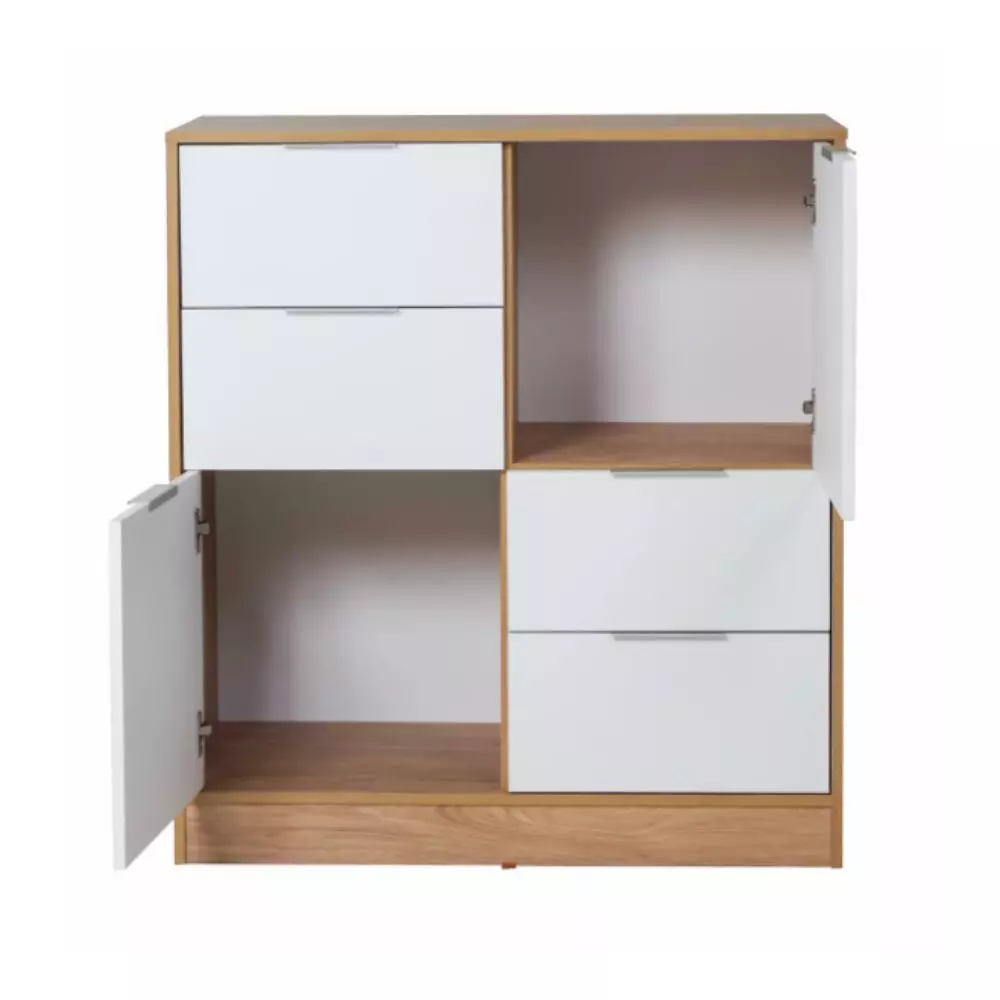 Comoda Richezze Murano 2 Puertas - 4 Cajones Blanco