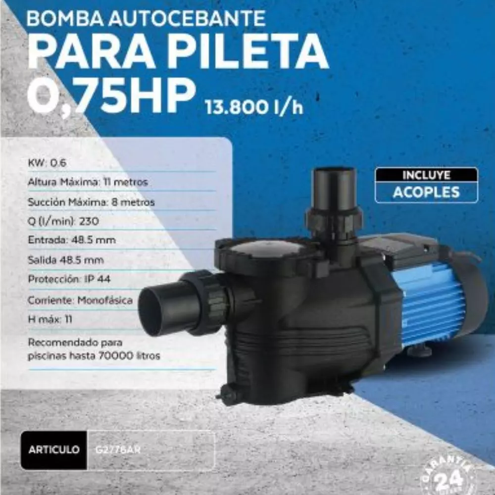 Bomba Gamma G2776AR Autocebante 0.75 HP Para Pileta