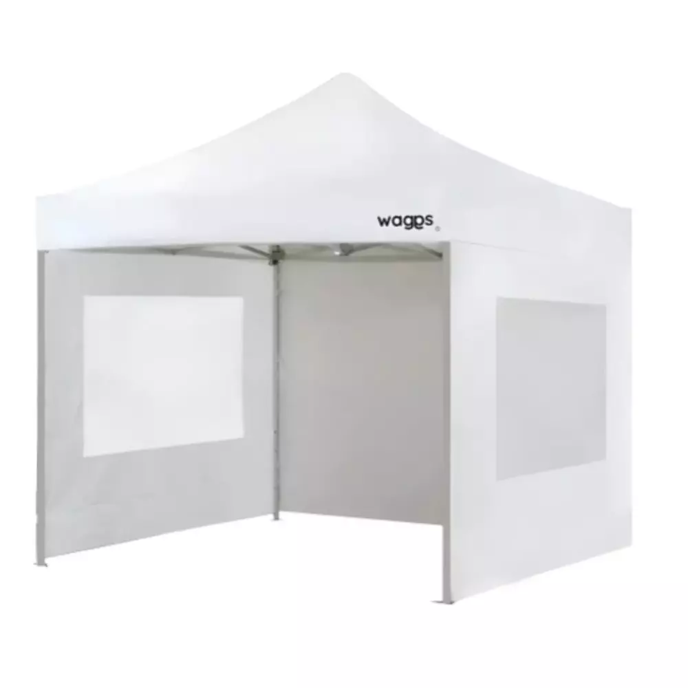 Gazebo Waggs 3 X 3 Mts. Plegable Con Pared/Ventana Reforzado GZBO01 Blanco